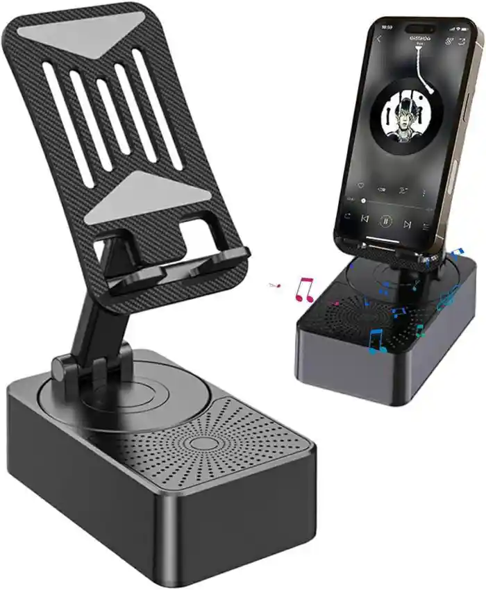 3 in 1 Portable Foldable Mobile Phone Holder with Bluetooth Speaker